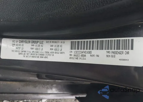 2015 Chrysler 200 C from USA, damaged, VIN 1C3CCCCG4FN510365
